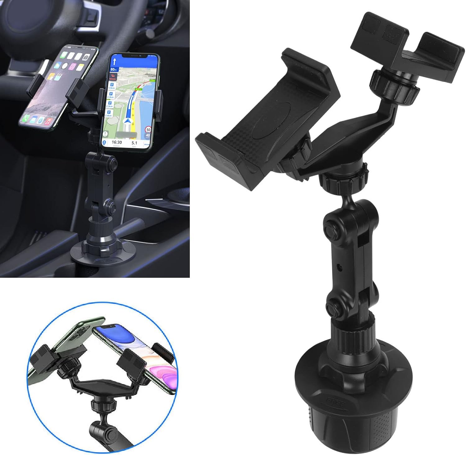 Car Cup Holder Expander - Supporto Doppio per Telefono da Auto