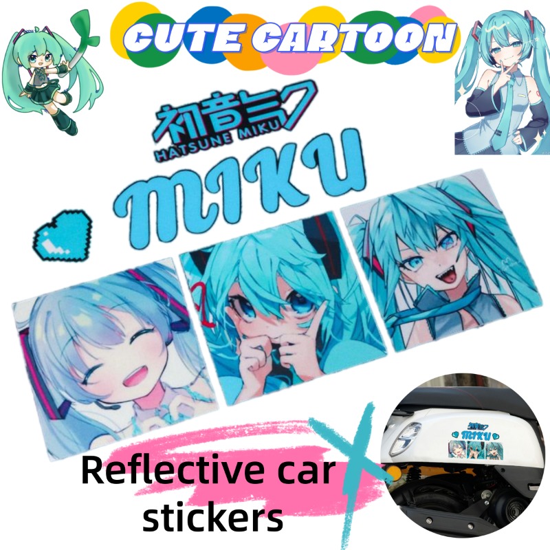 Car Accessories Cute - Nuovi Adesivi Riflettenti Creativi Hatsune Miku