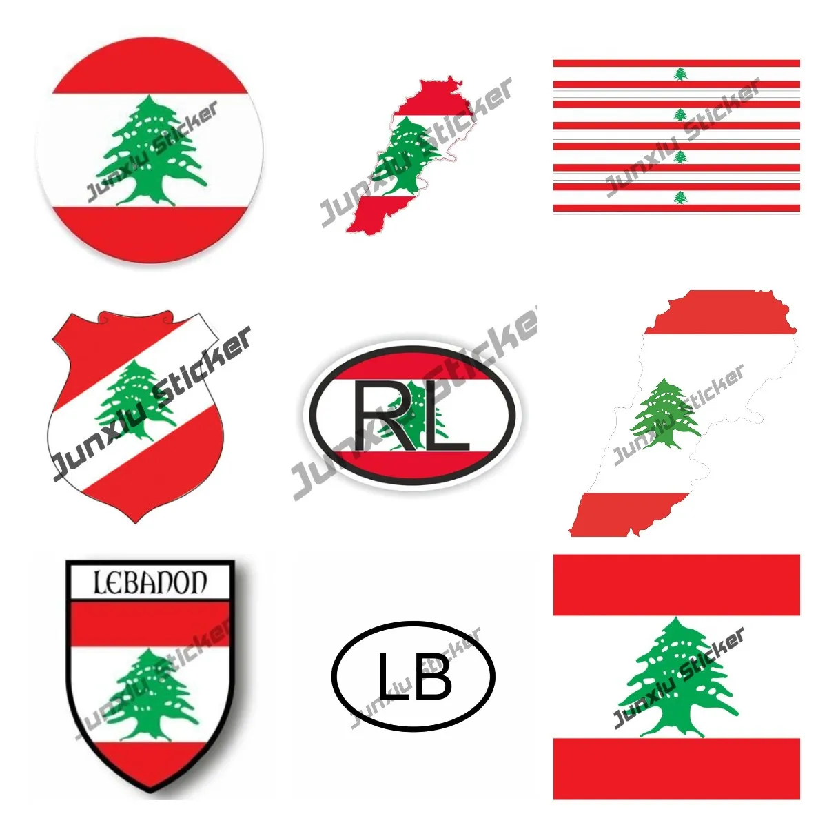 Car Accessories Lebanon - Libano Decalcomania Accessori per auto Mappa