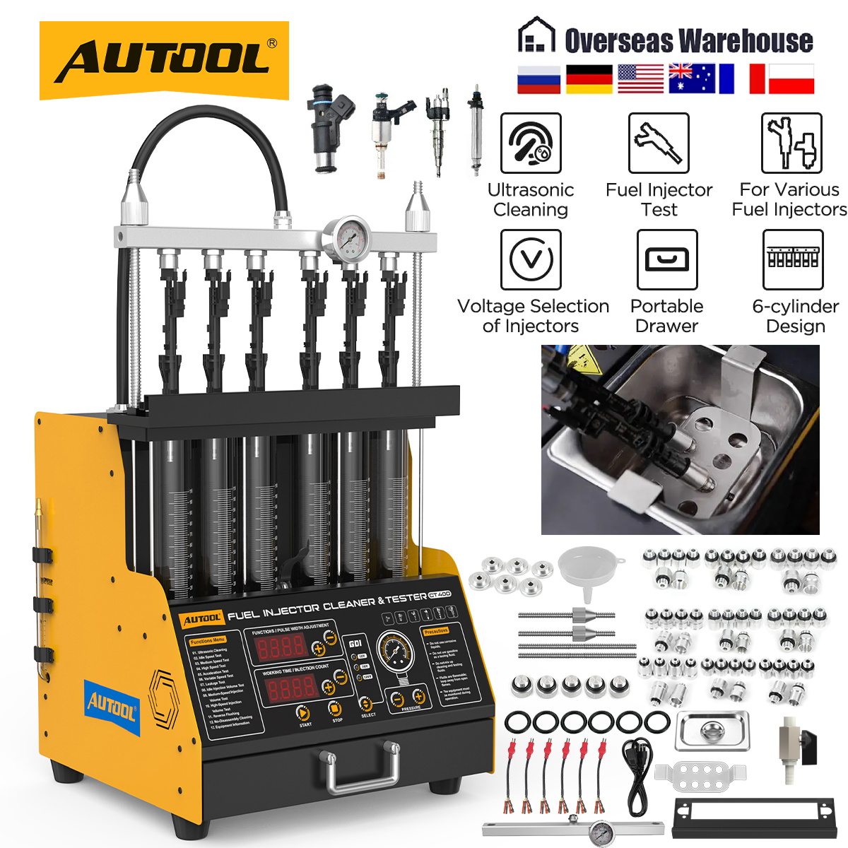 Fuel Injector Cleaner - AUTOOL CT400 Macchina per Pulizia e